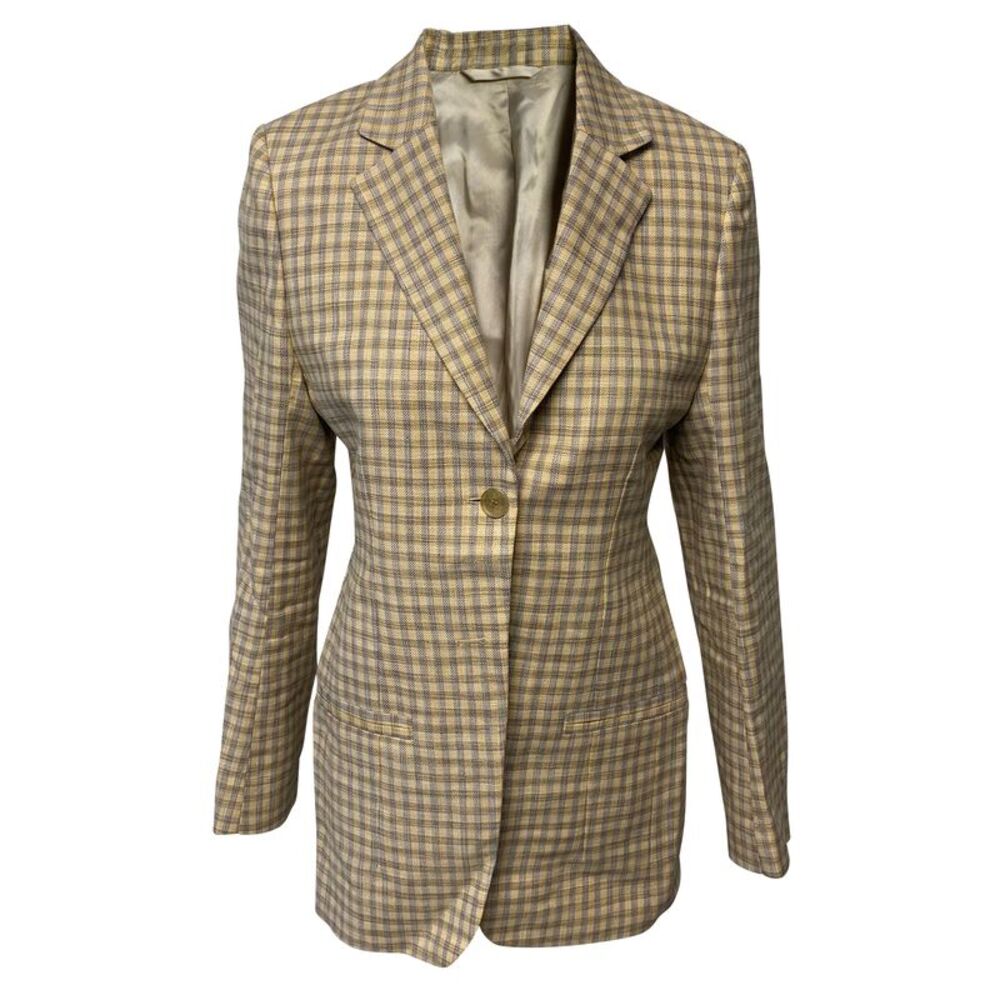 Acne Studios Gingham Blazer in Multicolor Cotton